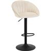 WOLTU Sgabello da Cucina, Sgabello da Bar Girevole Altezza Regolabile con Schienale e Poggiapiedi, Sgabello da Banco per Cucina, Velluto, Beige, BH428be-1