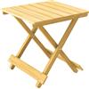 Outsunny Tavolino da Giardino Pieghevole in Legno di Abete, Tavolo da Esterno con Piano a Doghe per Salotto, Balcone e Terrazza, 40x43x40 cm, Legno Naturale