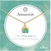 Bixorp Collana Chakra - Ciondolo con pietra preziosa fatta a mano - Collana in acciaio inox placcato oro su carta regalo con busta regalo - (36 cm + 8 cm regolabile), 38cm, Gemma Oro, Amazzonite