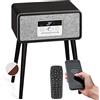 Auna Giradischi Bluetooth per Dischi in Vinile, Lettore Vinile a 3 Velocità, Giradischi Vinili Vintage con Casse Stereo e Piedi, Gira Dischi per Vinile CD USB, MP3, Radio FM/DAB+ con Telecomando