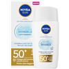 NIVEA SUN Fluido Quotidiano Invisibile SPF 50+ 40 ml, Crema viso SPF 50+ invisibile su tutti i tipi di pelle, Protezione solare viso in fluido ultraleggero e opacizzante ad assorbimento rapido