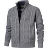 Herothorn Maglione Cardigan da Uomo Giacca in Maglia a Cavo Maglioni Lavorato Manica Lunga Felpa Cardigans con Collo Alto Cerniera Cappotto in Pile Giubbotto
