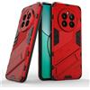 ESTH® Custodia per Realme 12 Plus 5G con Supporto [Compatibile con Supporto Magnetico per Auto] Cover Paraurti PC + TPU, Rosso
