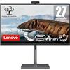 Lenovo N27q Monitor 27 QHD (2560x1440) IPS, 4ms, 100Hz, Frameless, Regolabile, HDMI 2.1 + DP, Low Blue Light/Flicker Free, VESA 100x100