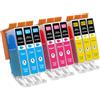 Jhaan Cartucce 520 521 compatibili per Canon PGI-520 CLI-521 Pixma iP3600 iP4600 iP4700 MP550 MP540 MP560 MP620 MP630 MP640 MP980 MP990 MX870 MX860 (9 Giallo)