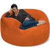 Chill Sacks Chill Sack Fagiolo Sedia del Sacchetto: Gigante Bag mobili Schiuma di Fagioli 5' Memoria - Grande Divano con Morbida Fodera in Fibra di Micro - Arancione