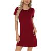 Quoboquo Camicia da Notte Donna Sexy Sottoveste Senza Maniche Camicia da Notte Corta in Pizzo Scollo a U S-XXL