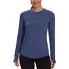 Gyabnw T-Shirt Sportiva da Donna Magliette Donna Maniche Lunghe Orlo in Foglia di Loto Camicia Palestra Donna Top Fitness Yoga Corsa Palestra