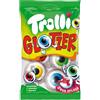 Generico Glotzer 4 Occhi Gommosi Spaventosi e Croccanti, 4 occhi in 1 bustina - Occhi terrificanti e deliziosamente croccanti con una crostata all'interno - Compatibile con Trolli - 75g