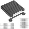 GOTRUST 12PCS Maniglia Nere per Mobili da Cucina, 128mm Maniglioni Nero per Cassetti, Maniglie Quadrate Moderno Lega di Alluminio con M4 Vite per Armadi, Cassetti, Credenze, Porte