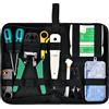 MAMIELIZ 12 in 1 Strumenti Kit di Rete Professionali, Pinza Crimpatrice rj45, Crimpatrice Ethernet Manutenzione del Computer Kit LAN Tester del Cavo per RJ45, RJ11, RJ12