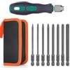 Funyord Set di 8 Punte Torx Lunghe Cacciavite Torx, Lunghezza 100 mm, Punte Magnetiche, Albero Esagonale da 1/4, Dimensioni da T8 a T40, con 1 Impugnatura e una Borsa per la Conservazion