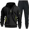 Daikascbny Completo Palestra Uomo Tuta Invernale - Felpa con Cappuccio e Zip e Pantaloni - Tuta da Ginnastica Traspirante in Cotone Felpato - Completo Sportivo