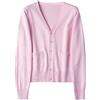 Generic Maglietta casual da donna 2024 maglione allentato in cotone mercerizzato con bottoni tinta unita da donna con giacca cardigan da donna top da lavoro taglie forti, rosa, L