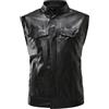 Generisch Gilet in pelle per motociclisti, rocker da motociclista, senza maniche, gilet da motociclista, in pelle nera, 07 nero., S
