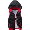 DAIHAN Uomo Gilet Mezza Stagione Autunnale Primaverile Gilet Trapuntato Cappotto Trapuntato con Cappuccio A Zip Giubbino Smanicato Piumino Tempo Libero Sport Fitness,Nero,XS