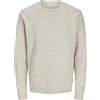 JACK & JONES Jjesummer Knit Crew Neck SN Maglione Lavorato a Maglia, Crockery/Dettaglio: Bianco, L Uomo
