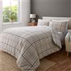 Catherine Lansfield Kelso - Set copripiumino matrimoniale reversibile con federa, motivo a quadri, colore: naturale