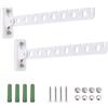 ASHOP Appendiabiti da parete in acciaio inox, appendiabiti retrattile, colore bianco, appendiabiti da parete per armadio, confezione da 2