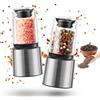 Euqvunn Macina Pepe, Manuale Macina Sale da 60 ml con Macinino in Ceramica, Coperchio Sigillante e Corpo in Plastica, Sale e Pepe Set Corto in Acciaio Inox Set di 2