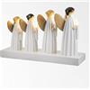 DRW Angeli Bianchi con Candela in Resina Dipinta a Mano da 23 cm, Multicolore, Medidas: 23x36