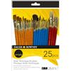 Daler Rowney Daler-Rowney Simply, pennello multi-tecnico, assortimento di pennelli sintetici, manico corto, varie dimensioni, assortimento di 25 pennelli