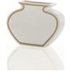 Tomasucci WINK DESIGN, Vaso LINEA-A GOLD - vaso in ceramica - colore bianco finitura opaca - dettagli in colore oro - cm 35x10x25