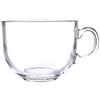 WIHXES Tazza per Zuppa Grande da 450ml con Manici, Tazza da Caffè in Vetro Trasparente con Coperchio e Cucchiai, Tazza per Colazione per Avena, Insalata, Dessert, Latte (A,450ml/15.2oz)