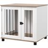 PawHut Gabbia per cani animali su piedi 2 in 1 Tavolino con 1 anta bloccabile - metallo e pannelli di particelle - dim. 73L x 60L x 68H cm