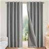 Joydeco 100% Tende Oscuranti per Interni 2 Pezzi L 135 x A 240 CM, Lino Tende Termiche con Passanti Nascosti per Soggiorno Moderne Cameretta Bambini Camera da Letto Blackout Curtains, Grigio Chiaro