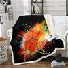 Loussiesd Coperta da basket per ragazzi con tema sportivo sherpa coperta colorata in pile per divano o divano regalo per giocatore di basket calda coperta in peluche ultra morbida decorazione per la stanza del