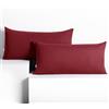 DecoKing Set di 2 federe 40 x 120 * 2 cm, jersey 100% cotone pettinato, chiusura a cerniera Bordeaux Amber
