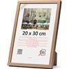 3-B Cornice portafoto MEGA - Marrone (rovere a grana di legno visivamente densa) - 20x30 cm - cornice in legno con vetro acrilico