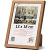 3-B Cornice portafoto LUND - marrone (rovere) - 13 x 18 - Cornice in legno, cornice portafoto con vetro acrilico