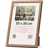 3-B MEGA - Cornice portafoto marrone (rovere con venature del legno ottiche delicate) - 20 x 30 cm - Cornice in legno, cornice portafoto con vetro acrilico