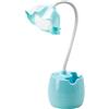 Colexy Lampada da Tavolo per Bambini, Lampada da Scrivania USB Ricaricabile con Portapenne, LED Luce Scrivania Portatile per Bambini, Lampada da Lettura da Comodino Protezione Degli Occhi (Blu)