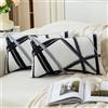 Jayusaror Federe Cuscini Divano 30x50 Nero Grigio Velluto Cuscino Divano Geometriche Moderno Decorativi Autunno Copricuscini per Letto Divano Soggiorno Camera da Letto, Set da 2