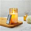Koelaa Candela a LED, candele a batteria in vetro dorato, candela senza fiamma con telecomando, tremolante, candele in vera cera con funzione di temporizzazione per Natale, Halloween, festival