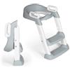 Ms - Adattatore WC con scala - Adattatore con sedile imbottito per WC - Pieghevole e regolabile in altezza riduttore WC per bambini con manici e base antiscivolo da 1 a 7 anni
