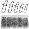 Annyswit 100 Pezzi/5 Misure Snap da Pesca per Swivel Set 2# 1# 0# 00# 000# Quick Change Forelle Moschettone Snaps con Duo Lock Easy Snap per Esche e Pesci Predatori Köder Swivels