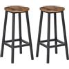H JINHUI Sgabelli da Bar Set di 2, Sgabelli da Bar per la Colazione, Sgabelli da Cucina Alti, Sedie da Bar Rotonde da 67 cm con poggiapiedi, Stile Industriale,per Cucina, Sala da Pranzo,Tavolo da Bar