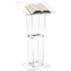 solaround Podio in Acrilico, Trasparente con scaffalatura di archiviazione, Pulpito, per Aule, Conferenze, Chiese, Matrimoni, 60 x 45 x 123 cm (Trasparente)