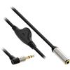 InLine® Slim Audio Cavo Jack 3,5 mm ST angolare/BU, con controllo del volume, 0,25 m