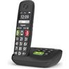 Gigaset E290A Telefono Portatile con Suonerie Forti, Numeri Grandi e Audio Potenziato, con Segreteria, Vivavoce con Volume Regolabile, Nero, Versione Italiana