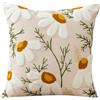 Aodafei Federa Cuscino 45x45 cm Fiori Ricamato Federe Cuscino - Fodere Cuscini Decorativi per Divano, Soggiorno, Patio e Giardino - Copri Cuscini da Divano,Motivo Crisantemo Bianco