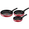 Lagostina Cucina Mediterranea Set di Padelle Antiaderenti in Alluminio Ø 20/24/28 cm, 3 Pezzi, Batteria Pentole Induzione, Gas e Forno, Indicatore Cottura Thermo-Signal, Manici Ergonomici in Bakelite