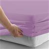 HOME ZEN HOUSEHOLD LINEN Lenzuola Sotto con Angoli Elastici, 100% Cotone, per Letto Matrimoniale e Singolo e Piazza mezza, Colori Tinta Unita (Lilla, 90 x 190 + 25 cm)