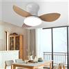 EKDADL 65CM Silenzioso Ventilatore da Soffitto con Luce e Telecomando 6 Velocità 0%-100% Dimmerabile 3 Pale Plafoniera Ventilatore da Soffitto