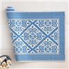 Linea Oro Tappeto Sardo in Cotone, Azzurro, cm 80x150