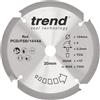 Trend Lama PCD per fibra-cemento 184mm, foro 20mm, 4 denti +12° | Finitura grossa: taglio fibra-cemento con kerf 2,2 mm, 4 denti e angolo di incidenza +12°, PCD/FSB/1844A